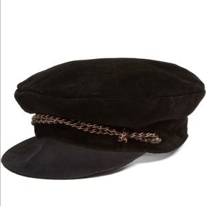 Brixton black suede and leather Kayla Cap